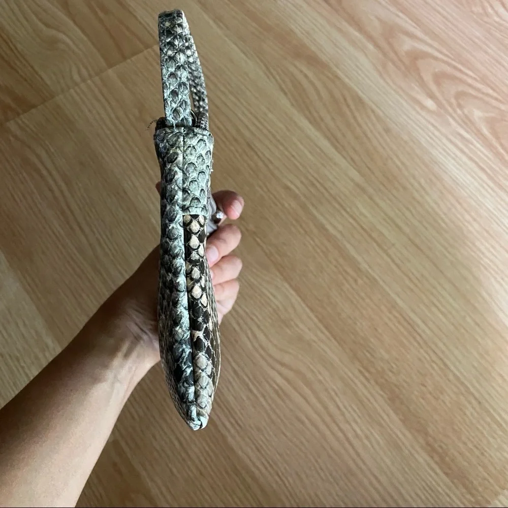 Women’s Snake Skin Print Faux Leather Mini Wristlet